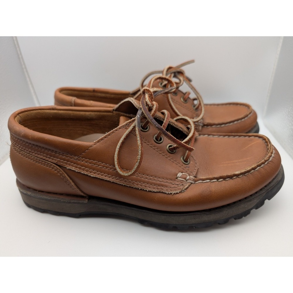 Bass Mens Loafers Size 7.5 W Brown‎ Leather Boat Shoes Rockport Leather